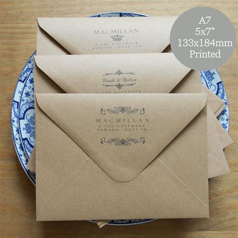 envelopes with printed return address.